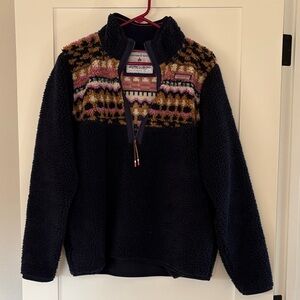 Vineyard Vines Navy and Multicolor Zip Up Sweater